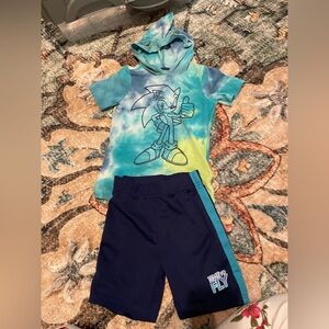 Sonic the Hedgehog Kids  size 6 Matching Set - Blue and Green